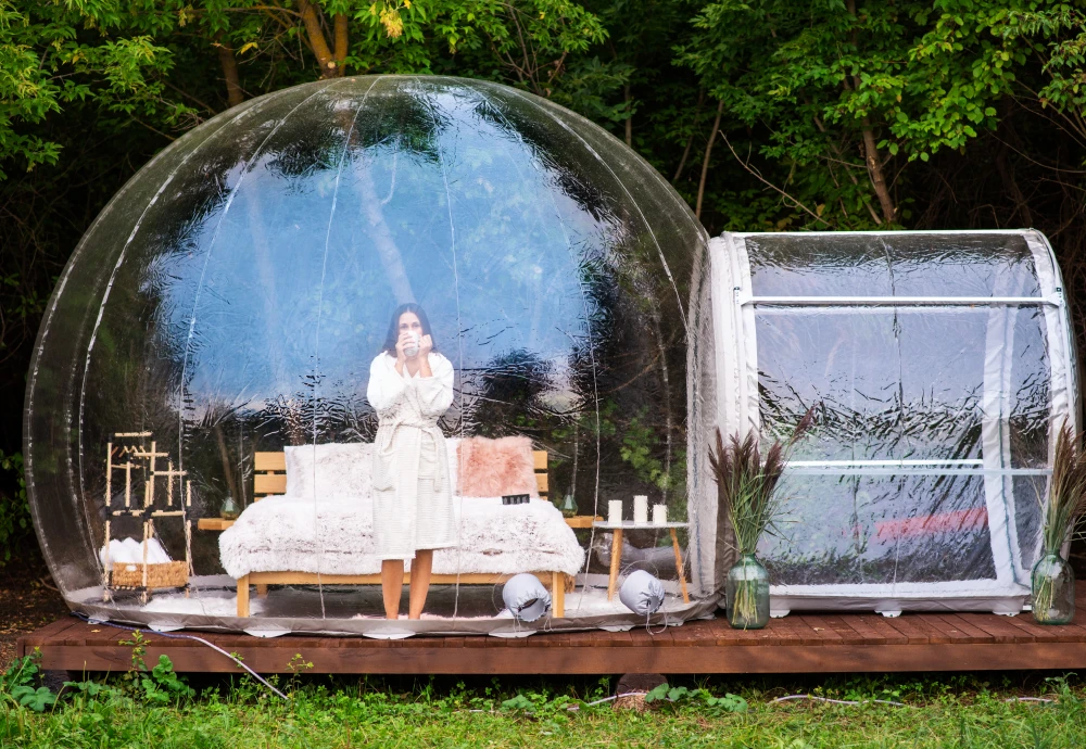 camping tent with transparent roof